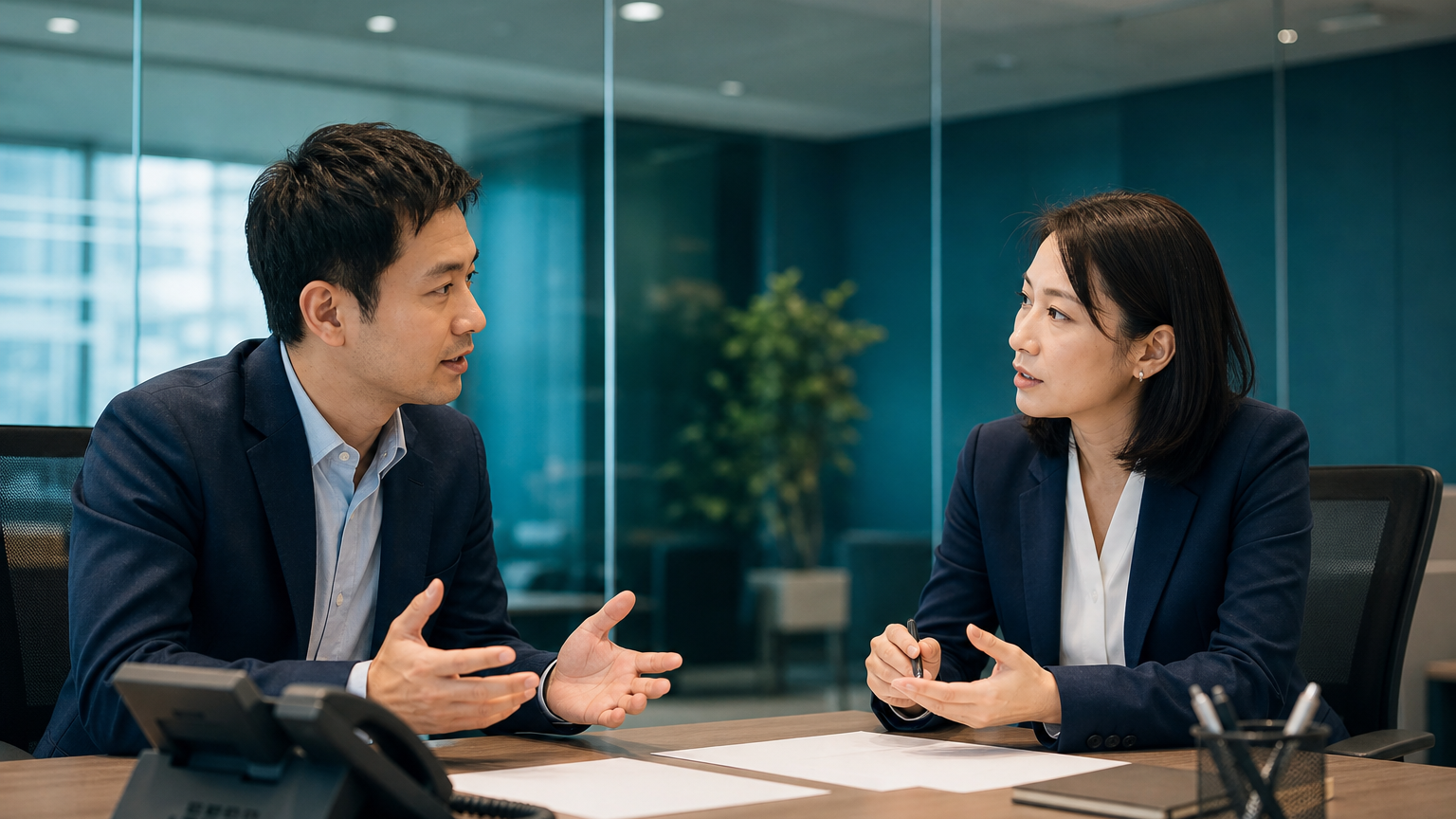 音声AI導入について責任ある協業を話し合う担当者
